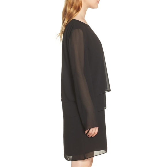 [CHARLES HENRY] Layered Popover Chiffon Dress - Picture 4 of 4
